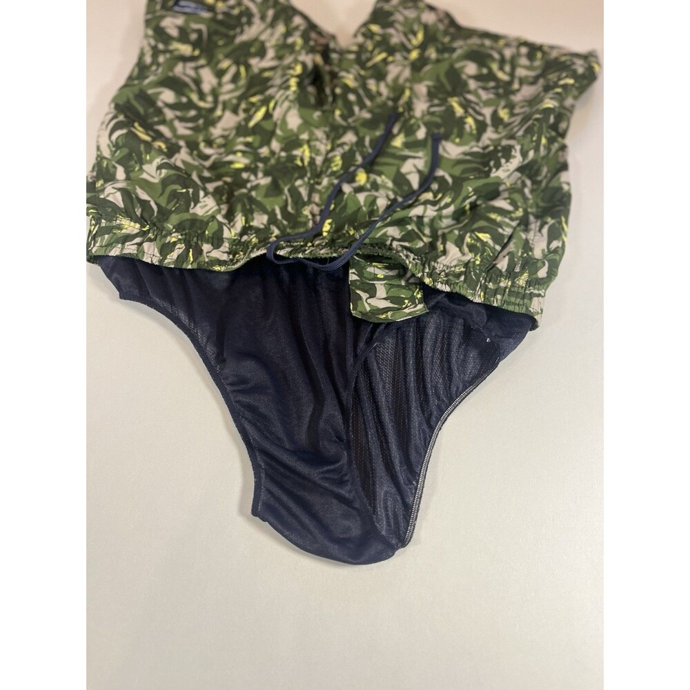 L.L.Bean Men’s Swim Trunks Size L Green Camo Leaf Print Mesh Lined Drawstring - Picture 7 of 16